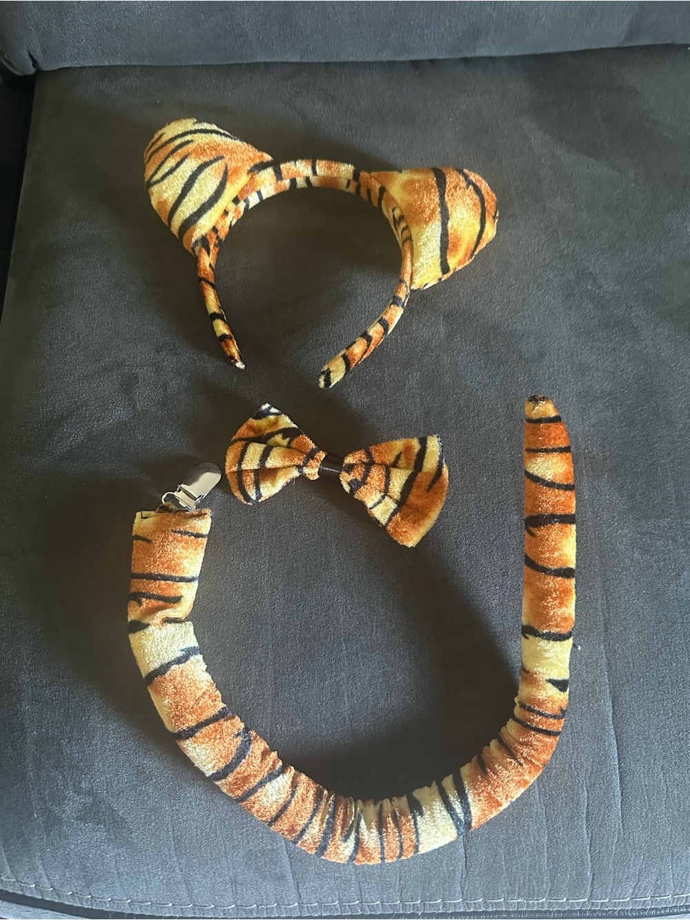 Kids Tiger-Print Costume Hair Accessory Set - Orange